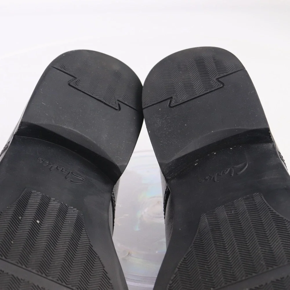 Clarks Mens Tilden Oxfords Size 10.5 M Black Leather Cap Toe Comfort Dress Shoes
